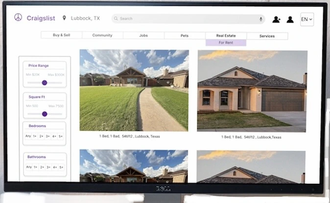Final design of a housing listing page